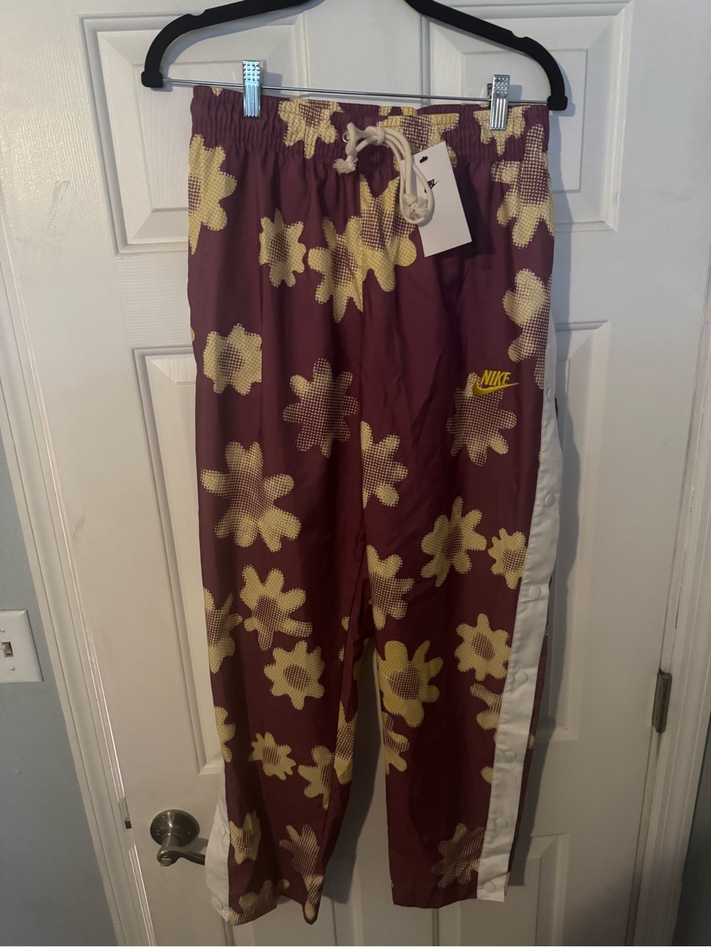 Nike Maroon & Yellow Floral Track Pants